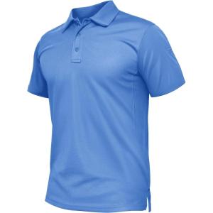 imageTACVASEN Mens Polo Shirt Short Sleeve Tactical Performance Collared Work Golf Shirts Dry Fit Pique Polos for Summer19light Blue