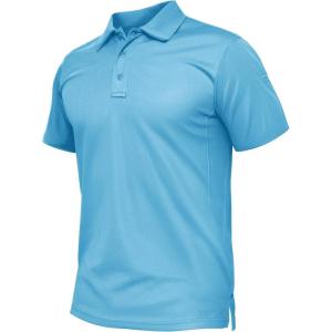 imageTACVASEN Mens Polo Shirt Short Sleeve Tactical Performance Collared Work Golf Shirts Dry Fit Pique Polos for Summer20sky Blue