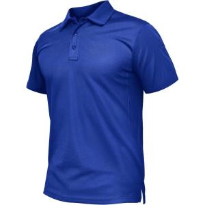 imageTACVASEN Mens Polo Shirt Short Sleeve Tactical Performance Collared Work Golf Shirts Dry Fit Pique Polos for Summer23blue
