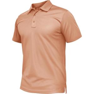 imageTACVASEN Mens Polo Shirt Short Sleeve Tactical Performance Collared Work Golf Shirts Dry Fit Pique Polos for Summer28apricot