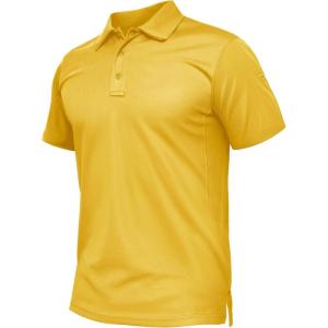 imageTACVASEN Mens Polo Shirt Short Sleeve Tactical Performance Collared Work Golf Shirts Dry Fit Pique Polos for Summer29yellow