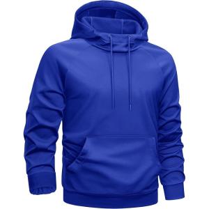 imageTACVASEN Sweatshirts for Mens Hoodies Fleece Lined Pullover Athletic Casual Lightweight Workout High Collar with PocketsColorblue