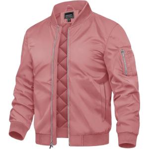 imageTACVASEN Mens Bomber Jackets Thermal Quilted Jacket Water Resistant Warm Winter CoatsGraypink