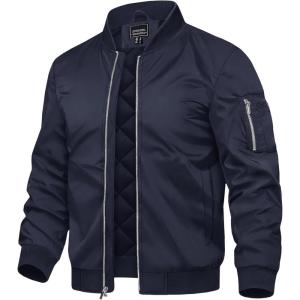 imageTACVASEN Mens Bomber Jackets Thermal Quilted Jacket Water Resistant Warm Winter CoatsNavy Blue