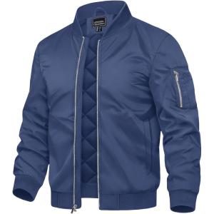 imageTACVASEN Mens Bomber Jackets Thermal Quilted Jacket Water Resistant Warm Winter CoatsRoyalblue