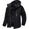 imageTACVASEN Mens Winter Ski Jacket Waterproof Snow Coats Snowboard Fleece Lining Jacket Warm Parka with HoodedBlack