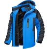 imageTACVASEN Mens Winter Ski Jacket Waterproof Snow Coats Snowboard Fleece Lining Jacket Warm Parka with HoodedBlue
