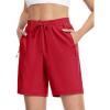 imageTACVASEN Womens Hiking Shorts 8quot Quick Dry Lightweight Water Resistant Athletic Shorts with Pockets Outdoor Golf ActiveTomato Red