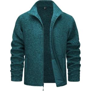 imageTACVASEN Mens Fleece Jackets Full Zip Lightweight Jacket Casual Soft Warm Coats with PocketsPblue
