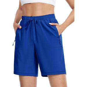 imageTACVASEN Womens Hiking Shorts 8quot Quick Dry Lightweight Water Resistant Athletic Shorts with Pockets Outdoor Golf ActiveBlue