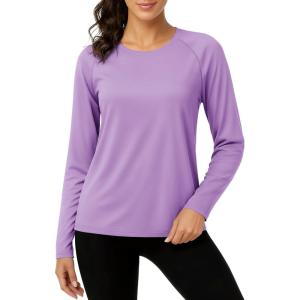 imageTACVASEN Womens Long Sleeve Rash Guard UPF 50 UV Sun Shirts Quick Dry Swim Shirt Hiking TopsGrey Purple