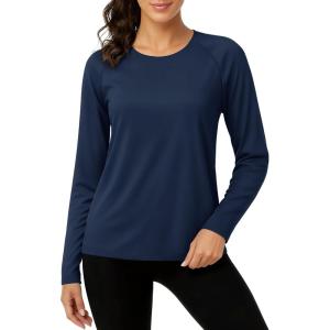 imageTACVASEN Womens Long Sleeve Rash Guard UPF 50 UV Sun Shirts Quick Dry Swim Shirt Hiking TopsNavy