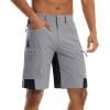 image:imageTACVASEN Mens Hiking Cargo Shorts 10 with Zipper Pockets Quick Dry Casual Stretch Golf Work Short Outdoor Summer01 Light Grey