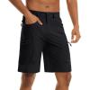 image:imageTACVASEN Mens Hiking Cargo Shorts 10 with Zipper Pockets Quick Dry Casual Stretch Golf Work Short Outdoor Summer03 Black