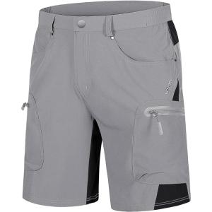 image:imageTACVASEN Mens Hiking Cargo Shorts 10 with Zipper Pockets Quick Dry Casual Stretch Golf Work Short Outdoor Summer01 Light Grey