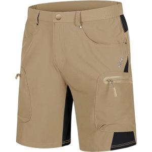 image:imageTACVASEN Mens Hiking Cargo Shorts 10 with Zipper Pockets Quick Dry Casual Stretch Golf Work Short Outdoor Summer04 Khaki