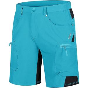 image:imageTACVASEN Mens Hiking Cargo Shorts 10 with Zipper Pockets Quick Dry Casual Stretch Golf Work Short Outdoor SummerIce Blue