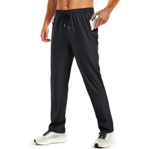 image:imageTACVASEN Mens Workout Pants Casual Athletic Hiking Lightweight Quick Dry Stretch Waterproof Sweatpants with 3 Pockets01black