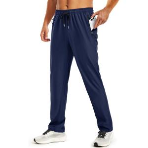 image:imageTACVASEN Mens Workout Pants Casual Athletic Hiking Lightweight Quick Dry Stretch Waterproof Sweatpants with 3 Pockets02navy