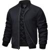 image:imageTACVASEN Mens Bomber Jackets Full Zipper Spring Fall Jacket Windproof Water Resistant Winter Warm Padded CoatsBlack