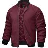 image:imageTACVASEN Mens Bomber Jackets Full Zipper Spring Fall Jacket Windproof Water Resistant Winter Warm Padded CoatsBurgundy