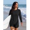 image:imageTACVASEN Womens Long Sleeve Rash Guard UPF 50 UV Sun Shirts Quick Dry Swim Shirt Hiking Tops01 Black