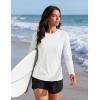 image:imageTACVASEN Womens Long Sleeve Rash Guard UPF 50 UV Sun Shirts Quick Dry Swim Shirt Hiking Tops02 White