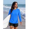 image:imageTACVASEN Womens Long Sleeve Rash Guard UPF 50 UV Sun Shirts Quick Dry Swim Shirt Hiking Tops03 Azure