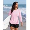 image:imageTACVASEN Womens Long Sleeve Rash Guard UPF 50 UV Sun Shirts Quick Dry Swim Shirt Hiking Tops04 Pink