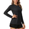 image:imageTACVASEN Womens Long Sleeve Rash Guard UPF 50 UV Sun Shirts Quick Dry Swim Shirt Hiking Tops01 Black
