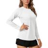 image:imageTACVASEN Womens Long Sleeve Rash Guard UPF 50 UV Sun Shirts Quick Dry Swim Shirt Hiking Tops02 White