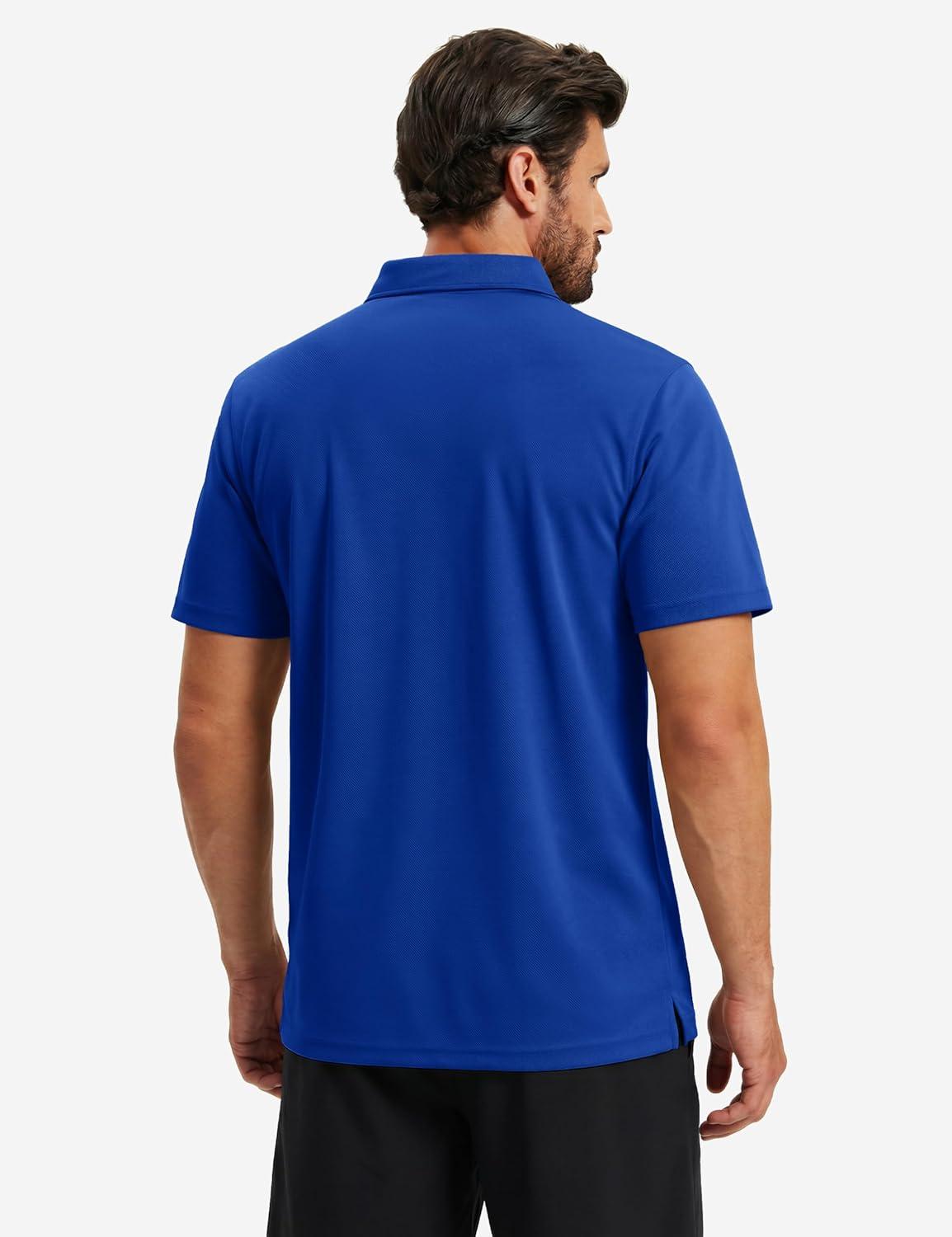 image:imageTACVASEN Mens Golf Shirts Dry Fit Polo Short Sleeve Moisture Wicking Performance Collared Shirt for Work Casual AthleticColorblue