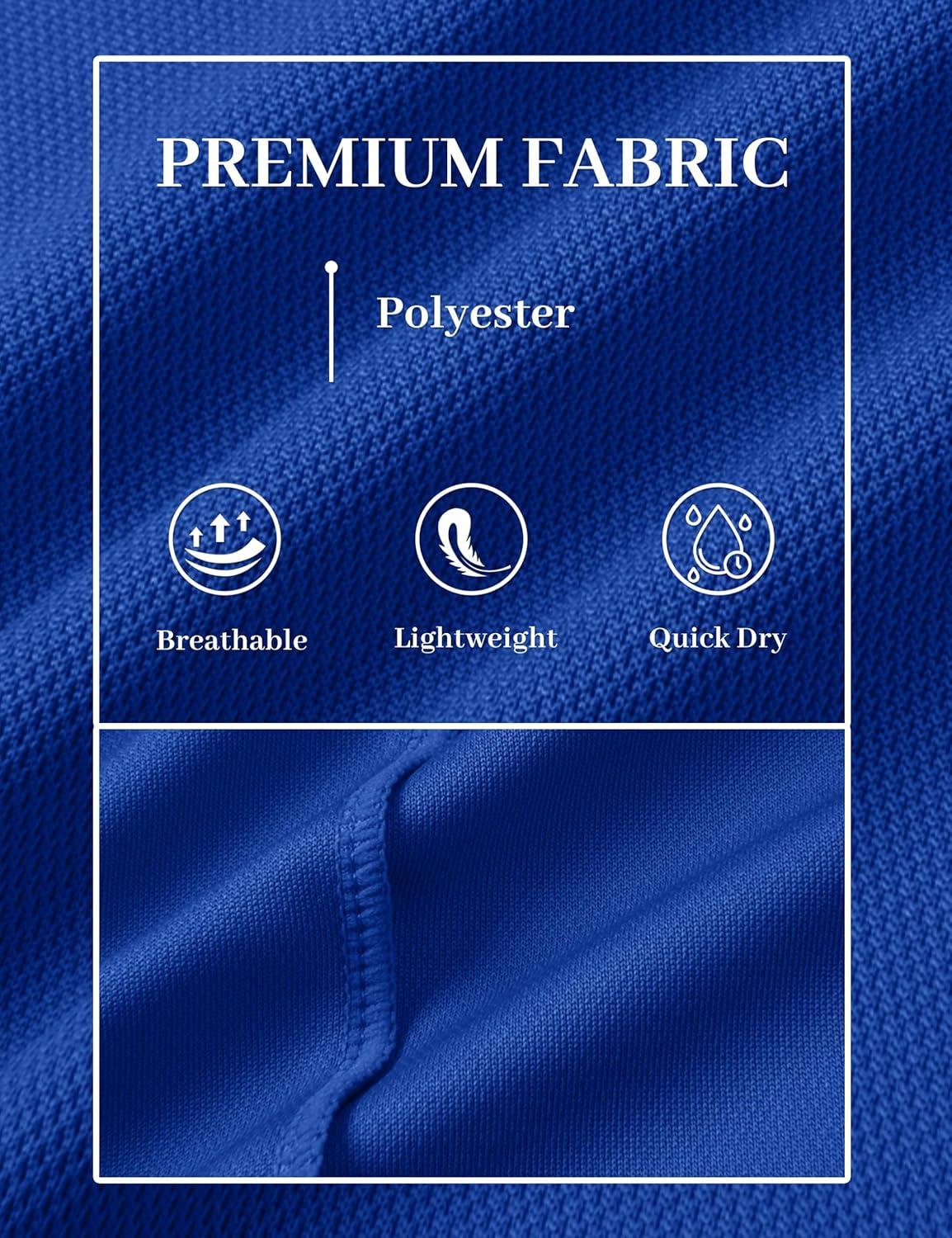 image:imageTACVASEN Mens Golf Shirts Dry Fit Polo Short Sleeve Moisture Wicking Performance Collared Shirt for Work Casual AthleticColorblue