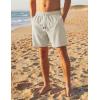 image:imageTACVASEN Men s Casual Shorts 7 Inch Cotton Elastic Waist Drawstring Lightweight Summer Beach Shorts with PocketsBeigewhite