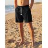 image:imageTACVASEN Men s Casual Shorts 7 Inch Cotton Elastic Waist Drawstring Lightweight Summer Beach Shorts with PocketsBlack