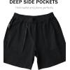 image:imageTACVASEN Men s Casual Shorts 7 Inch Cotton Elastic Waist Drawstring Lightweight Summer Beach Shorts with PocketsBlack