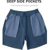 image:imageTACVASEN Men s Casual Shorts 7 Inch Cotton Elastic Waist Drawstring Lightweight Summer Beach Shorts with PocketsBluegray
