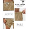image:imageTACVASEN Men s Casual Shorts 7 Inch Cotton Elastic Waist Drawstring Lightweight Summer Beach Shorts with PocketsKhaki