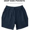 image:imageTACVASEN Men s Casual Shorts 7 Inch Cotton Elastic Waist Drawstring Lightweight Summer Beach Shorts with PocketsNavy