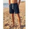 image:imageTACVASEN Men s Casual Shorts 7 Inch Cotton Elastic Waist Drawstring Lightweight Summer Beach Shorts with PocketsNavy