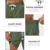 image:imageTACVASEN Men s Casual Shorts 7 Inch Cotton Elastic Waist Drawstring Lightweight Summer Beach Shorts with PocketsOlivegreen