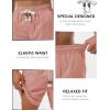 image:imageTACVASEN Men s Casual Shorts 7 Inch Cotton Elastic Waist Drawstring Lightweight Summer Beach Shorts with PocketsPink