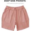image:imageTACVASEN Men s Casual Shorts 7 Inch Cotton Elastic Waist Drawstring Lightweight Summer Beach Shorts with PocketsPink