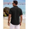 image:imageTACVASEN Mens Button Down Shirts Short Sleeve Textured Casual Summer Beach Shirt with PocketBlack