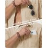 image:imageTACVASEN Mens Button Down Shirts Short Sleeve Textured Casual Summer Beach Shirt with PocketLight Khaki