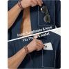 image:imageTACVASEN Mens Button Down Shirts Short Sleeve Textured Casual Summer Beach Shirt with PocketNavy