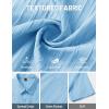 image:imageTACVASEN Mens Button Down Shirts Short Sleeve Textured Casual Summer Beach Shirt with PocketSky Blue