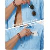image:imageTACVASEN Mens Button Down Shirts Short Sleeve Textured Casual Summer Beach Shirt with PocketSky Blue