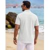 image:imageTACVASEN Mens Button Down Shirts Short Sleeve Textured Casual Summer Beach Shirt with PocketWhite