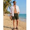 image:imageTACVASEN Mens Casual Shorts Waffle 5 Elastic Waist Drawstring Summer Beach Shorts Moisture Wicking SweatShortsArmy Green
